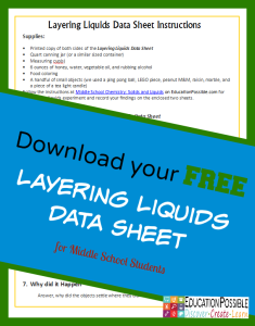 FREE Science Data Sheet