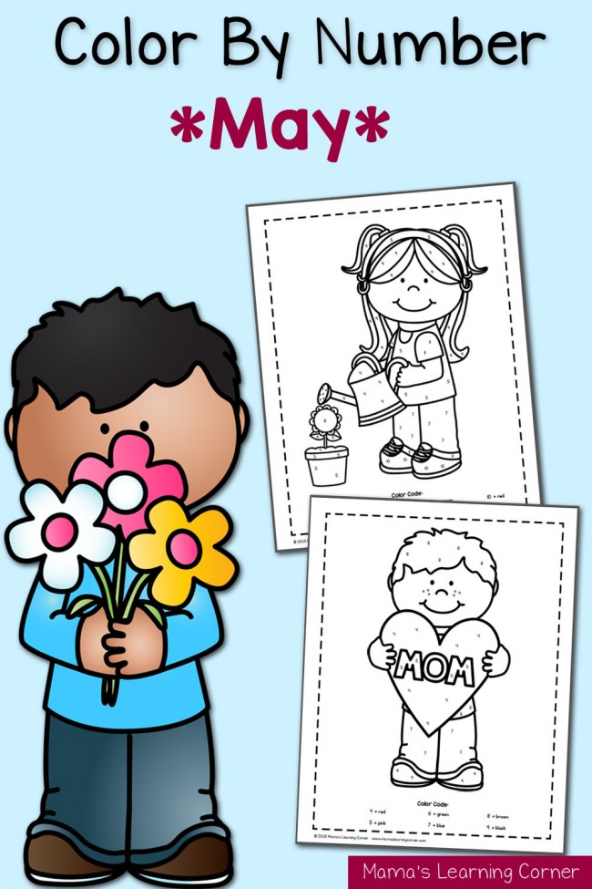 FREE May Themed Coloring Sheets