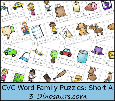 FREE CVC Word Family Puzzles