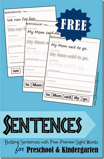 FREE Sentence Writing Worksheets