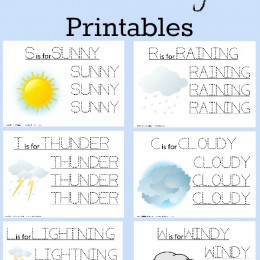 FREE Weather Tracing Printables