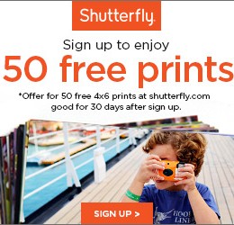 50 Free Prints for New Shutterfly Members!