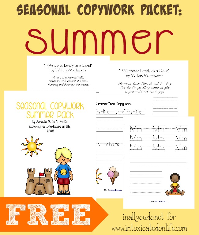 Free Summer Copywork Pages