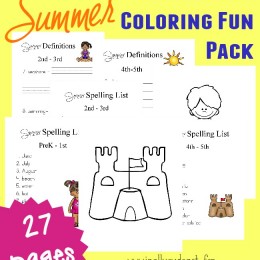 Free Summer Spelling & Coloring Printables