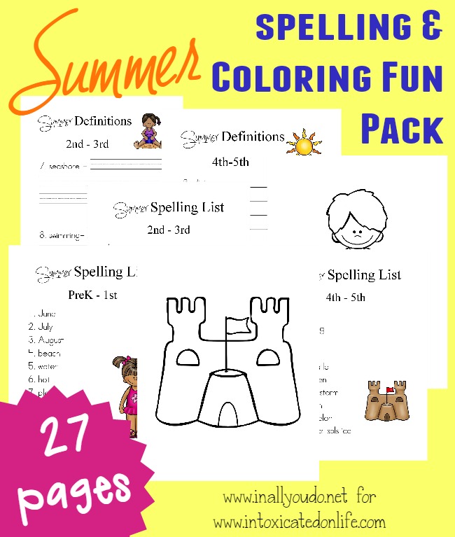 Free Summer Spelling & Coloring Printables