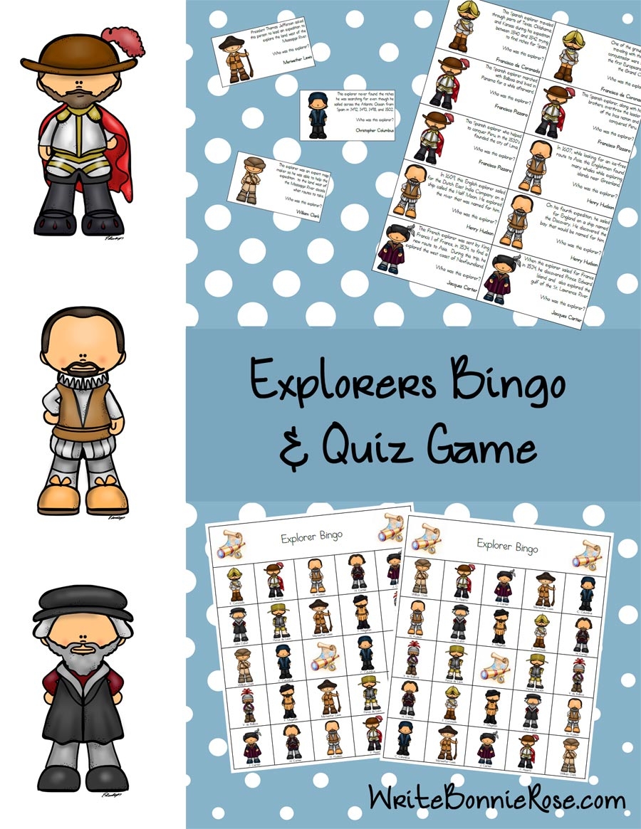 Free Explorers Bingo & Quiz Game