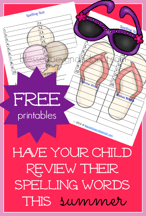 FREE Spelling Review Pack