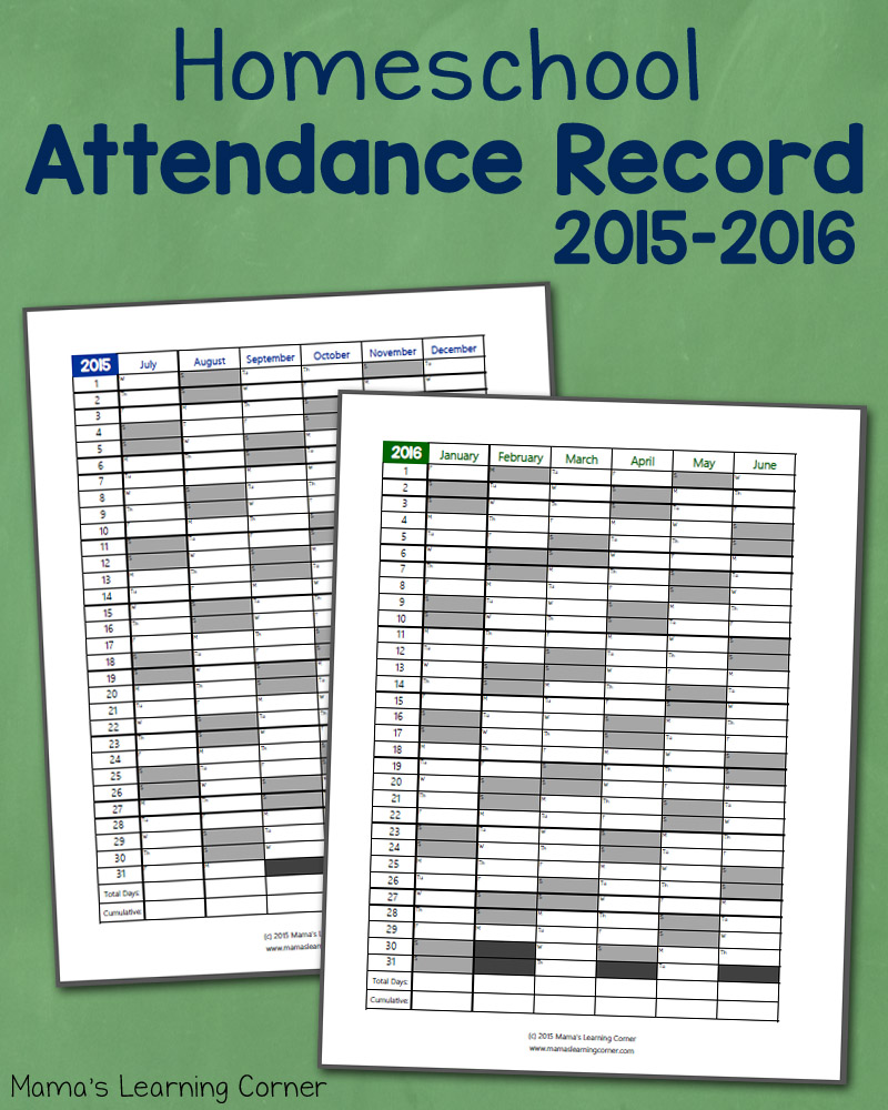 FREE Homeschool Attendance Record