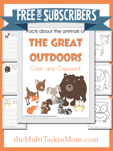 FREE Great Outdoors Copywork