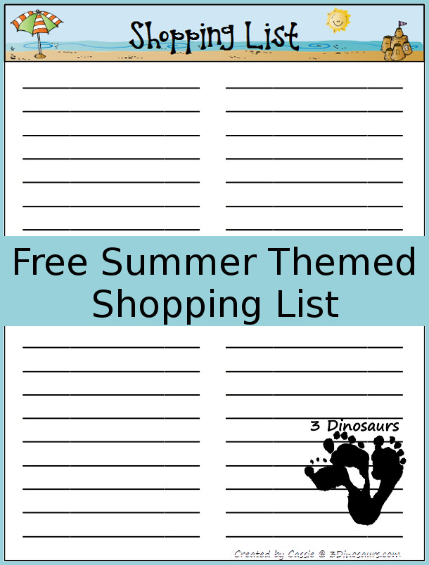 FREE Shopping List Printable