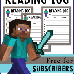 FREE Minecraft Reading Log