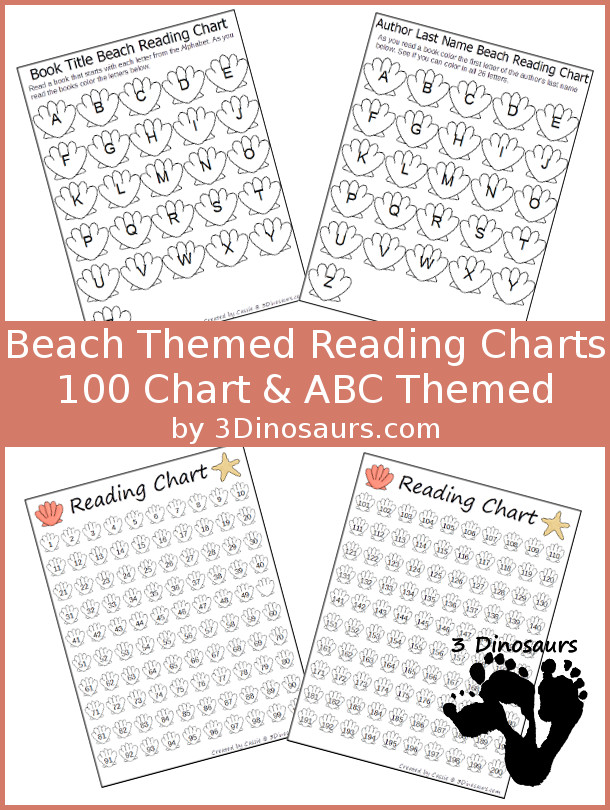 FREE Beach Themed Reading Charts