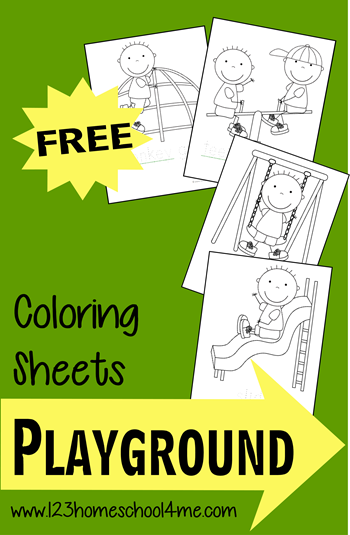 FREE Playground Coloring Sheets