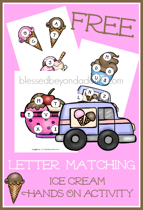 FREE Ice Cream Letter Matching