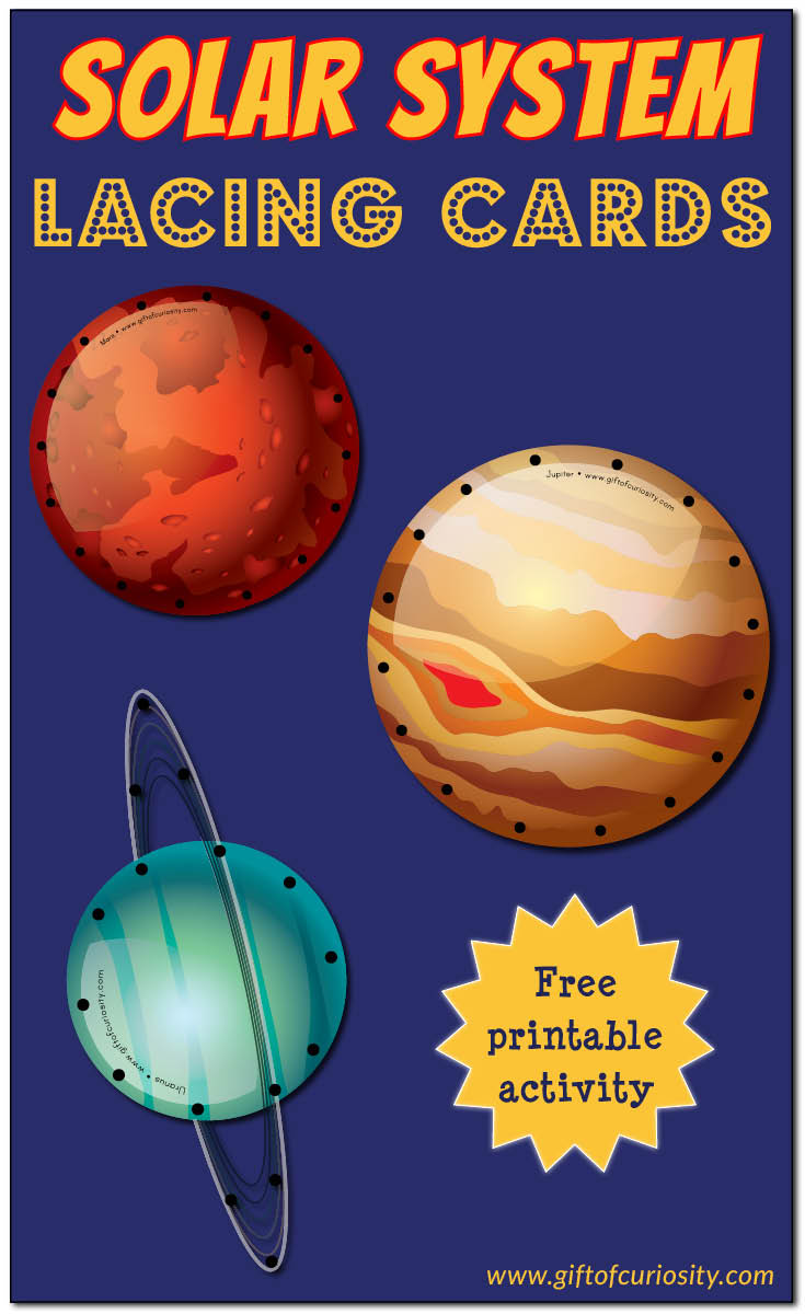 FREE Solar System Lacing Cards