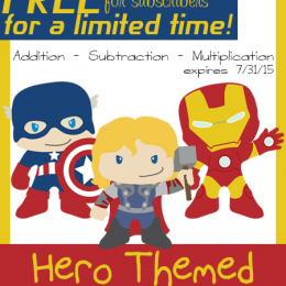 FREE Hero Themed Math Pack