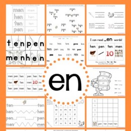 FREE -en Word Family Printables