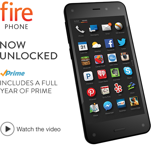 Amazon Fire Phone Only $159 + Free Year of Amazon Prime!