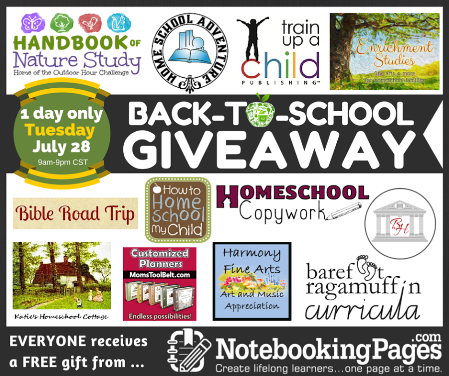 Notebooking Pages Back-to-School Giveaway: $850 Grand Prize Package!