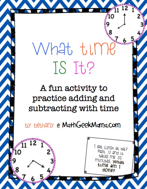 FREE Math Time Activity