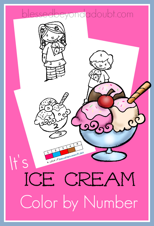 FREE Ice Cream Color By Number 