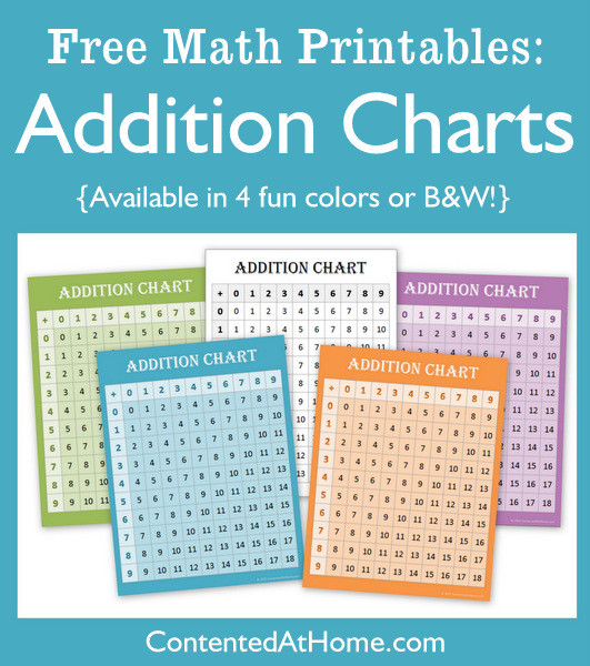 FREE Addition Charts