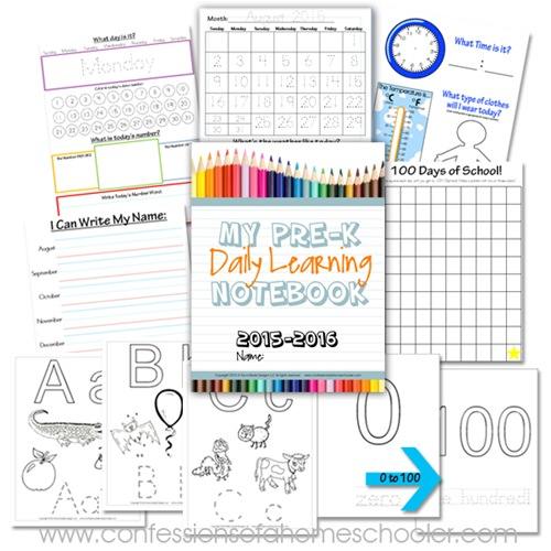 FREE Daily Preschool Notebook