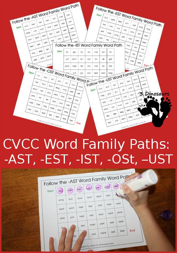 FREE CVCC Word Family printables