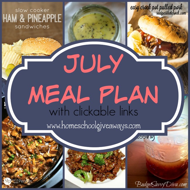 FREE July Meal Plan