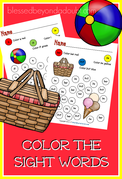 FREE Sight Word Printables