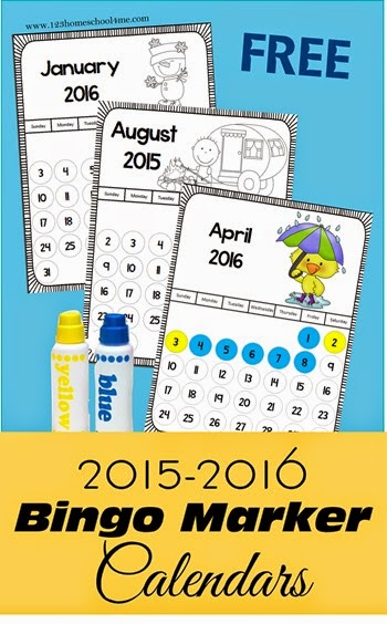 FREE Bingo Marker Calendar