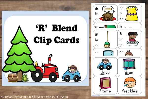 FREE  R Blends Clip Cards