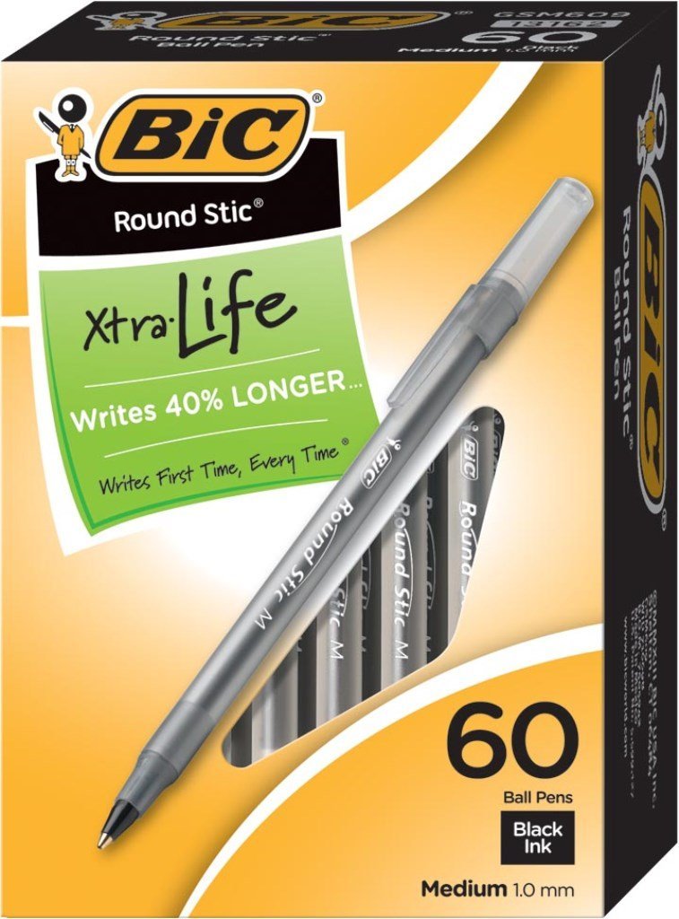 BIC 60 Count Round Stic Xtra Life Ball Pens Only $3!