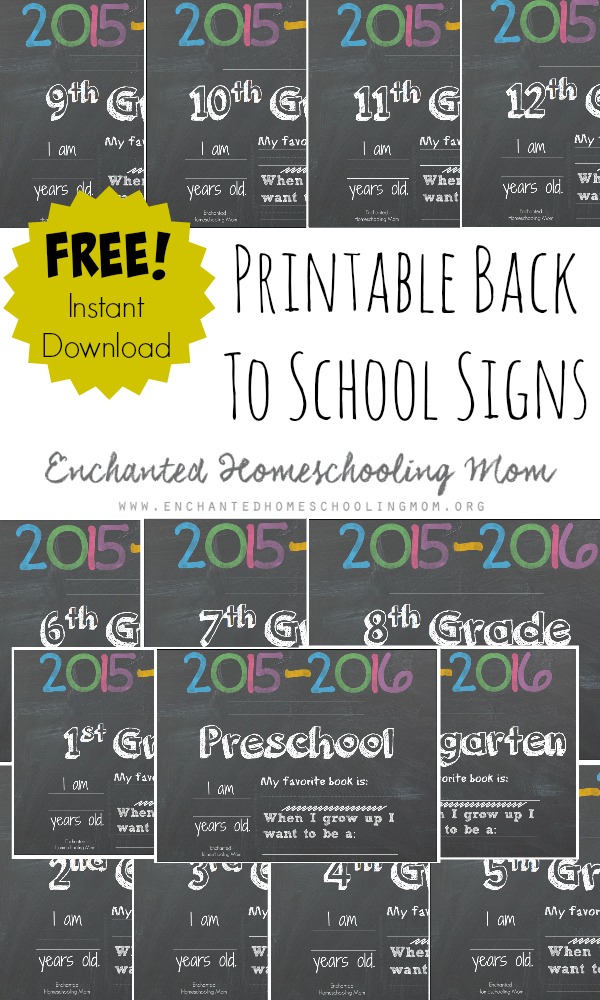 FREE Back to School Signs