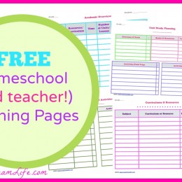 FREE Homeschool Planning Pages