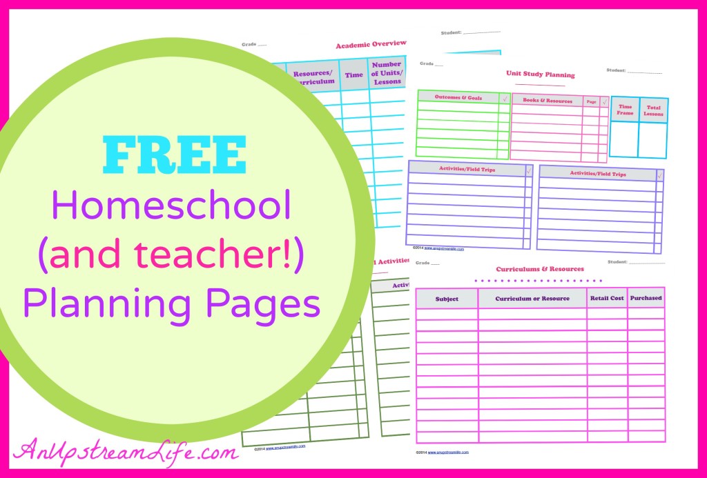 FREE Homeschool Planning Pages