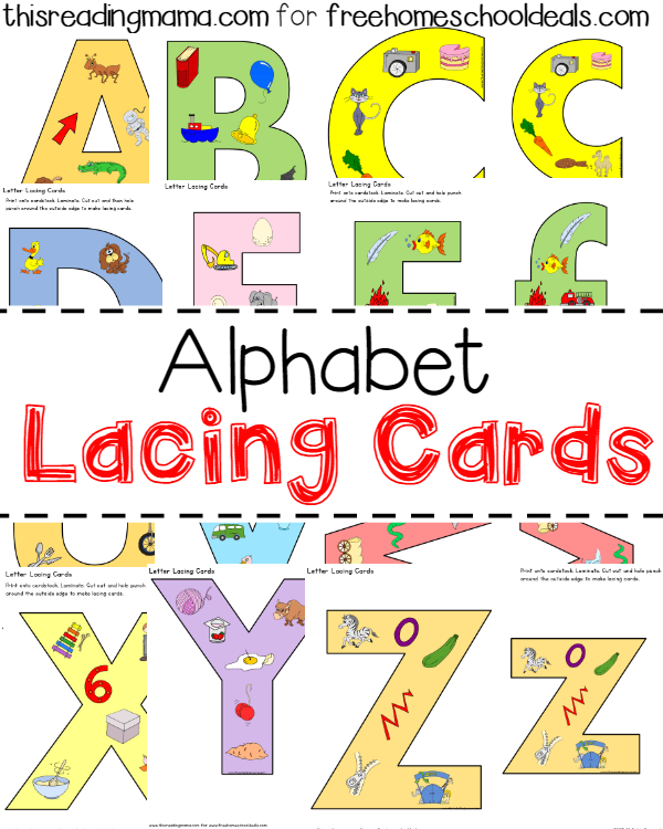 FREE Alphabet Lacing Cards Instant Download 