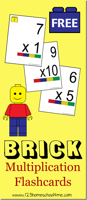 FREEE Lego Brick Multiplication Flash Cards