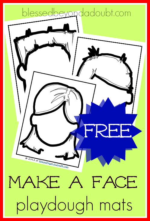 FREE Make a Face Playdough Mat