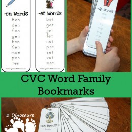 Help word families stick with these FREE Word Family Bookmarks! #fhdhomeschoolers #freehomeschooldeals #homeschoolers #hsfreebies #wordfamilies