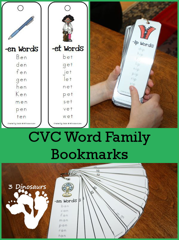 Help word families stick with these FREE Word Family Bookmarks! #fhdhomeschoolers #freehomeschooldeals #homeschoolers #hsfreebies #wordfamilies