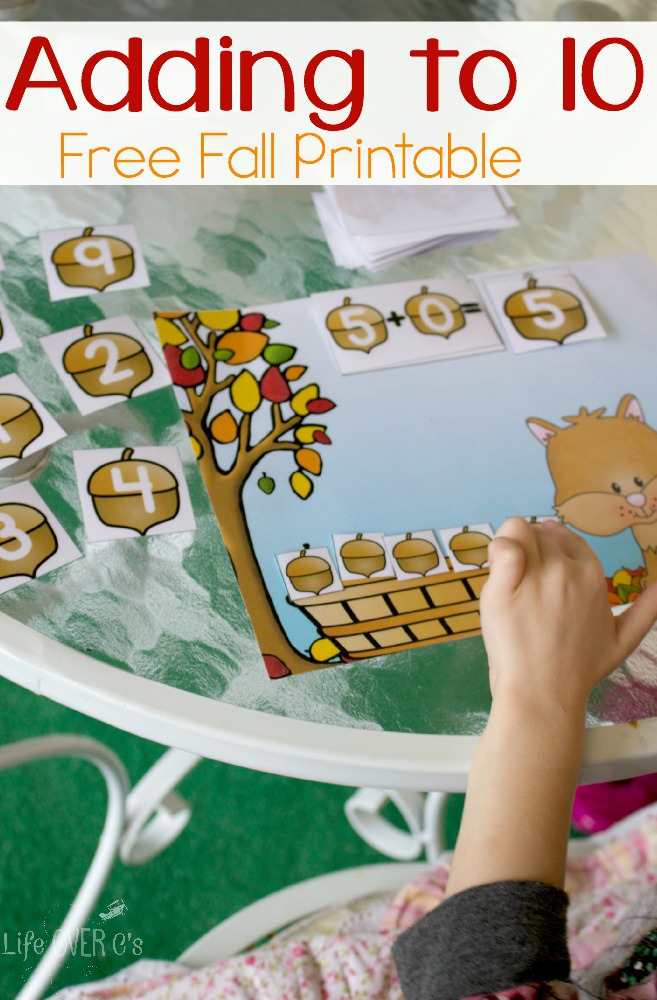 FREE Adding to 10 Fall Printables