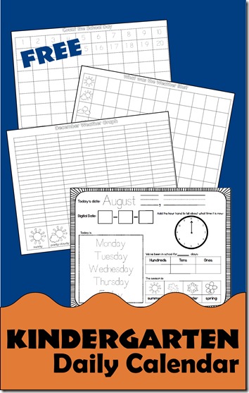 FREE Daily Kindergarten Calendar