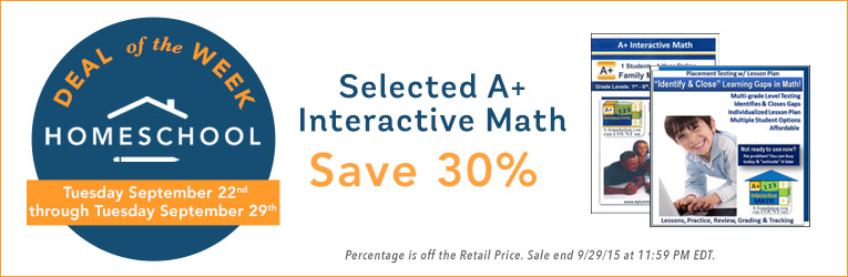 30% Off A+ Interactive Math Curriculum