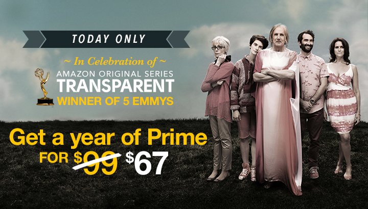 Amazon Prime Membership Only $67! TODAY Only!