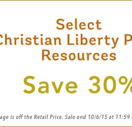 30% Off Christian Liberty Resources