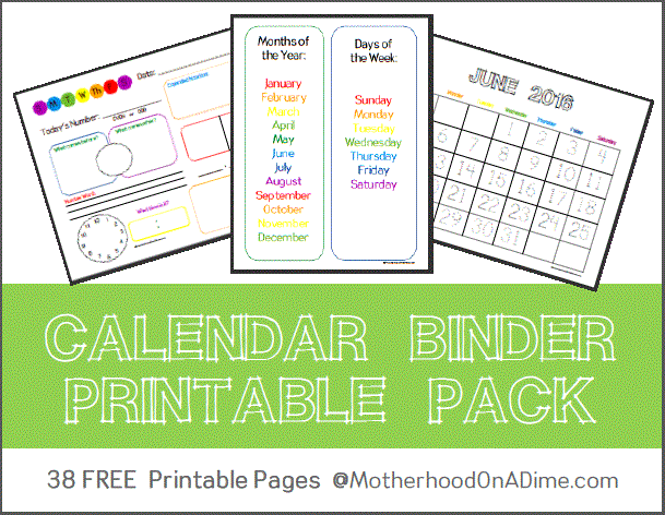 FREE Calendar Binder