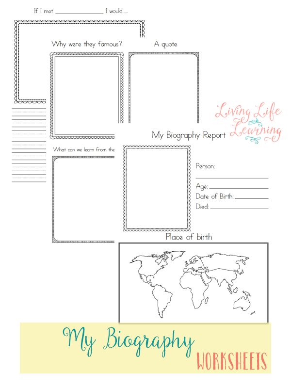 FREE Biography Worksheets