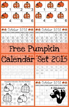 FREE Pumpkin Calendar Set 2015