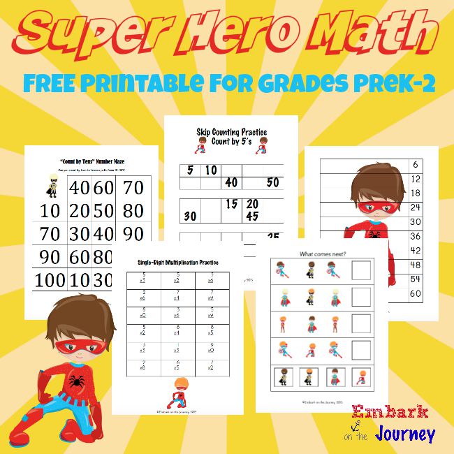 FREE Super Hero Math Pack